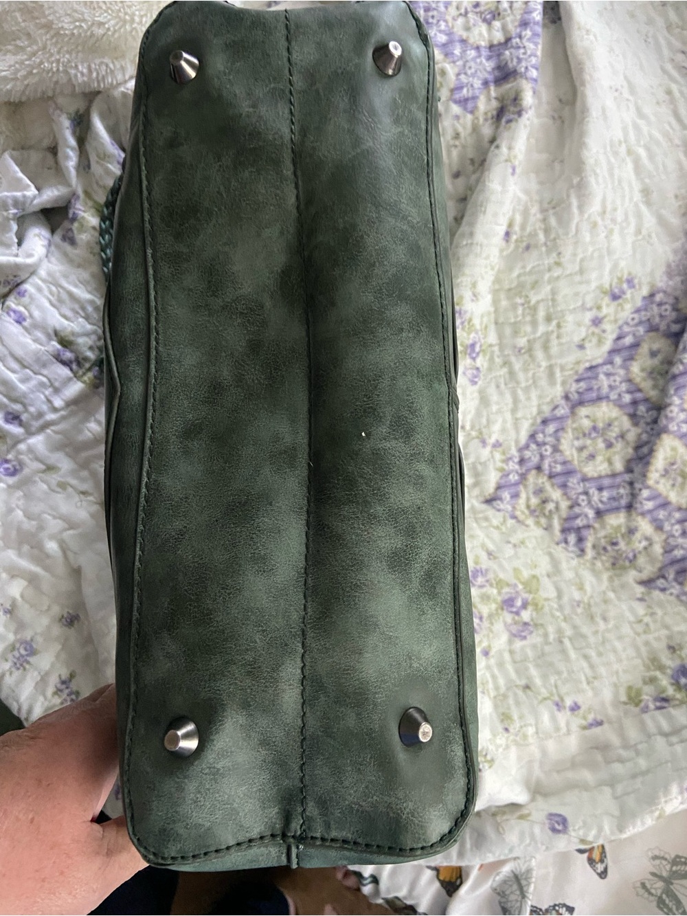 Wrangler Forest Green Faux Leather Tote with Front & Back Pockets - Picture 6 of 6